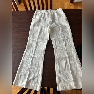 Women’s  White Linen Pants size 4 petite